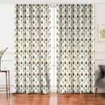 - Perde-8315-Gorsel - Realhomes Realhomes Beyaz Zemin Üzerinde Gold Detaylı Ananas Desenli Dijital Baskılı Modern Salon Fon Perde Realhomes