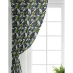 - Perde-8342-Gorsel-1 - Realhomes Realhomes Siyah Zemin Üzerinde Yaprak Desenli Dijital Baskılı Modern Salon Fon Perde Realhomes