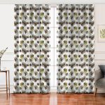 - Perde-8347-Gorsel - Realhomes  Realhomes Beyaz Zemin Üzerinde Kozalak Desenli Dijital Baskılı Modern Salon Fon Perde Realhomes