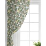 Realhomes Beyaz Zeminde Renkli Puantiyeli Sonbahar Yapraklı Dijital Baskılı Modern Salon Fon Perde Realhomes