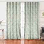 - Perde-8390-Gorsel - Realhomes  Realhomes Renkli Zemin Üzerinde Çiçek Desenli Dijital Baskılı Modern Salon Fon Perde Realhomes