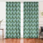 - Perde-8402-Gorsel - Realhomes Realhomes Renkli Zemin Üzerinde Kar tanesi Desenli Dijital Baskılı Modern Salon Fon Perde Realhomes