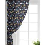 Realhomes Renkli Zemin Üzerinde Geyik Desenli Dijital Baskılı Modern Salon Fon Perde Realhomes