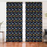 Realhomes Renkli Zemin Üzerinde Geyik Desenli Dijital Baskılı Modern Salon Fon Perde Realhomes