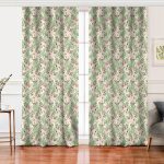 - Perde-8422-Gorsel - Realhomes  Realhomes Renkli Zemin Üzerinde Beyaz Çiçek Desenli Dijital Baskılı Modern Salon Fon Perde Realhomes