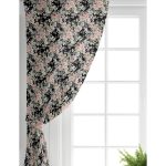 - Perde-8424-Gorsel-1 - Realhomes Realhomes Renkli Zemin Üzerinde Çiçek Desenli Dijital Baskılı Modern Salon Fon Perde Realhomes