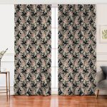 - Perde-8424-Gorsel - Realhomes Realhomes Renkli Zemin Üzerinde Çiçek Desenli Dijital Baskılı Modern Salon Fon Perde Realhomes