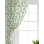 - Perde-8436-Gorsel-1 - Realhomes  Realhomes Beyaz Zemin Üzerinde Yeşil Renkli Çiçek Desenli Dijital Baskılı Modern Salon Fon Perde Realhomes