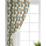 Realhomes Beyaz Zemin Üzerinde Sonbahar Yaprak Desenli Dijital Baskılı Modern Salon Fon Perde Realhomes