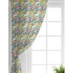 - Perde-8492-Gorsel-1 - Realhomes Realhomes Beyaz Zemin Üzerinde Renkli Yaprak Desenli Dijital Baskılı Modern Salon Fon Perde Realhomes