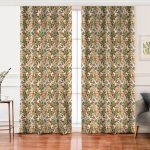 - Perde-8504-Gorsel - Realhomes Realhomes Beyaz Zemin Üzerinde Sonbahar Yaprak Desenli Dijital Baskılı Modern Salon Fon Perde Realhomes