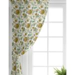 - Perde-8512-Gorsel-1 - Realhomes Realhomes Beyaz Zemin Üzerinde Sonbahar Yaprak Desenli Dijital Baskılı Modern Salon Fon Perde Realhomes