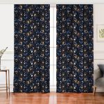 - Perde-8532-Gorsel - Realhomes  Realhomes Siyah Zemin Üzerinde Renkli Çiçek Desenli Dijital Baskılı Modern Salon Fon Perde Realhomes