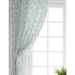 - Perde-8556-Gorsel-1 - Realhomes Realhomes Renkli Zemin Üzerinde Yaprak Desenli Dijital Baskılı Modern Salon Fon Perde Realhomes