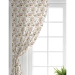 - Perde-8585-Gorsel-1 - Realhomes Realhomes Beyaz Zemin Üzerinde Çiçek Desenli Dijital Baskılı Modern Salon Fon Perde Realhomes