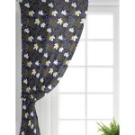 Realhomes Renkli Zemin Üzerinde Gold Detaylı Yaprak Desenli Dijital Baskılı Modern Salon Fon Perde Realhomes