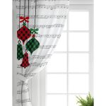 Realhomes Beyaz Zemin Üzerinde Ekose Desenli Çan Desenli Dijital Baskılı Modern Salon Fon Perde Realhomes