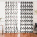 Realhomes Beyaz Zemin Üzerinde Ekoseli Çam Ağacı Desenli Dijital Baskılı Modern Salon Fon Perde Realhomes