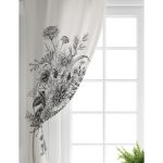 Realhomes Pastel Zemin Üzerinde Çiçek Desenli Dijital Baskılı Modern Salon Fon Perde Realhomes