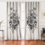 Realhomes Pastel Zemin Üzerinde Çiçek Desenli Dijital Baskılı Modern Salon Fon Perde Realhomes