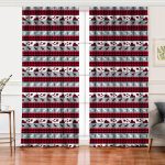 - Perde-8665-Gorsel - Realhomes  Realhomes Beyaz Zemin Üzerinde Ekose Desenli Geyik Desenli Dijital Baskılı Modern Salon Fon Perde Realhomes