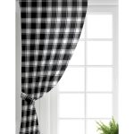 - Perde-8673-Gorsel-1 - Realhomes  Realhomes Beyaz Zemin Üzerinde Siyah Ekose Desenli Dijital Baskılı Modern Salon Fon Perde Realhomes