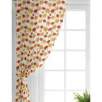 - Perde-8679-Gorsel-1 - Realhomes Realhomes Beyaz Zemin Üzerinde Sonbahar Yaprak Desenli Dijital Baskılı Modern Salon Fon Perde Realhomes