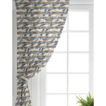 Realhomes Beyaz Zemin Üzerinde Renkli Yaprak Desenli Dijital Baskılı Modern Salon Fon Perde Realhomes