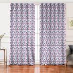 Realhomes Beyaz Zemin Üzerinde Renkli Kelebek Desenli Dijital Baskılı Modern Salon Fon Perde Realhomes