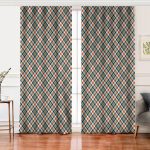 - Perde-8704-Gorsel - Realhomes Realhomes Renkli Zemin Üzerinde Pastel Renkli Ekose Desenli Dijital Baskılı Modern Salon Fon Perde Realhomes