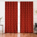 Realhomes Renkli Zemin Üzerinde Yaprak Desenli Dijital Baskılı Modern Salon Fon Perde Realhomes