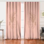 - Perde-8819-Gorsel - Realhomes  Realhomes Pastel Zemin Üzerinde Unicorn Desenli Dijital Baskılı Modern Salon Fon Perde Realhomes