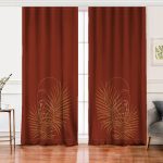 - Perde-8823-Gorsel - Realhomes Realhomes Renkli Zemin Üzerinde Onedraw Çizimli Bayan Silüeti Dijital Baskılı Modern Salon Fon Perde Realhomes