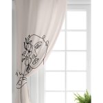 - Perde-8832-Gorsel-1 - Realhomes Realhomes Renkli Zemin Üzerinde Onedraw Çizimli Bayan Silüeti Dijital Baskılı Modern Salon Fon Perde Realhomes