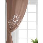 - Perde-8838-Gorsel-1 - Realhomes  Realhomes Pastel Zemin Üzerinde Onedraw Çizimli El Silüeti Dijital Baskılı Modern Salon Fon Perde Realhomes