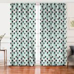 - Perde-8848-Gorsel - Realhomes  Realhomes Beyaz Zemin Üzerinde Siyah Puantiyeli Kaktüs Desenli Dijital Baskılı Modern Salon Fon Perde Realhomes