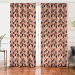 Realhomes Renkli Zemin Üzerinde Yaprak Desenli Dijital Baskılı Modern Salon Fon Perde Realhomes