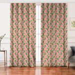 - Perde-8880-Gorsel - Realhomes Realhomes Renkli Zemin Üzerinde Kaktüs Desenli Dijital Baskılı Modern Salon Fon Perde Realhomes