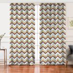 Realhomes Renkli Geometrik Desenli Mermer Motifli Dijital Baskılı Modern Salon Fon Perde Realhomes