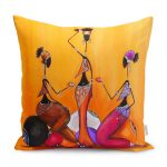 Gri Kot Zeminde Çiçek ve Dal Motifli Özel Tasarım Yer Minderi Realhomes