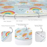 - RealHomes Dijital Baskılı Kaymaz Tabanlı Comfort Çocuk Odası Yuvarlak Halı - Realhomes  Realhomes Bulutlu Gökkuşağı Motifli Çocuk Odası Yıkanabilir Kaymaz Tabanlı Yuvarlak Kadife Halı Realhomes