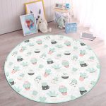 - RealHomes Dijital Baskılı Kaymaz Tabanlı Comfort Çocuk Odası Yuvarlak Halı - Realhomes  Küçük Kaktüs Motifli Çocuk & Genç Odası Makinede Yıkanabilir Kaymaz Tabanlı Yuvarlak Çocuk Halısı Realhomes