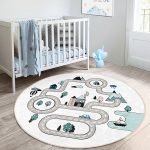 - RealHomes Dijital Baskılı Kaymaz Tabanlı Comfort Çocuk Odası Yuvarlak Halı - Realhomes  Araba Yollu Eğitici Tasarım Çocuk & Genç Odası Makinede Yıkanabilir Kaymaz Tabanlı Yuvarlak Çocuk Oyun Halısı Realhomes
