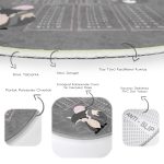 - RealHomes Dijital Baskılı Kaymaz Tabanlı Comfort Çocuk Odası Yuvarlak Halı - Realhomes  Gri Zeminli Eğitici Çarpım Tablosu Çizimli Çocuk & Genç Odası Makinede Yıkanabilir Kaymaz Tabanlı Yuvarlak Çocuk Oyun Halısı Realhomes