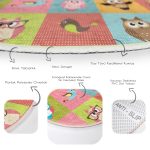 - RealHomes Dijital Baskılı Kaymaz Tabanlı Comfort Çocuk Odası Yuvarlak Halı - Realhomes  Renkli Kareli Puantiye Sevimli Baykuşlar Çocuk & Genç Odası Makinede Yıkanabilir Kaymaz Tabanlı Yuvarlak Çocuk Halısı Realhomes