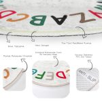 - RealHomes Dijital Baskılı Kaymaz Tabanlı Comfort Çocuk Odası Yuvarlak Halı - Realhomes  Renkli A'Dan Z'Ye Harfler Eğitici Motifli Çocuk & Genç Odası Makinede Yıkanabilir Kaymaz Tabanlı Yuvarlak Çocuk Oyun Halısı Realhomes