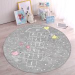 - RealHomes Dijital Baskılı Kaymaz Tabanlı Comfort Çocuk Odası Yuvarlak Halı - Realhomes  Gri Zemin Fil Motifli Seksek Oyun Temalı Çocuk & Genç Odası Makinede Yıkanabilir Kaymaz Tabanlı Yuvarlak Çocuk Oyun Halısı Realhomes