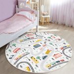 - RealHomes Dijital Baskılı Kaymaz Tabanlı Comfort Çocuk Odası Yuvarlak Halı - Realhomes  Minimal Oyun Yolları Eğitici Motifli Çocuk & Genç Odası Makinede Yıkanabilir Kaymaz Tabanlı Yuvarlak Çocuk Oyun Halısı Realhomes