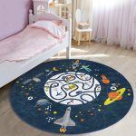 - RealHomes Dijital Baskılı Kaymaz Tabanlı Comfort Çocuk Odası Yuvarlak Halı - Realhomes  Uzay Temalı Eğitici Yol Tasarımlı Çocuk & Genç Odası Makinede Yıkanabilir Kaymaz Tabanlı Yuvarlak Çocuk Oyun Halısı Realhomes