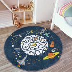 - RealHomes Dijital Baskılı Kaymaz Tabanlı Comfort Çocuk Odası Yuvarlak Halı - Realhomes  Uzay Temalı Eğitici Yol Tasarımlı Çocuk & Genç Odası Makinede Yıkanabilir Kaymaz Tabanlı Yuvarlak Çocuk Oyun Halısı Realhomes